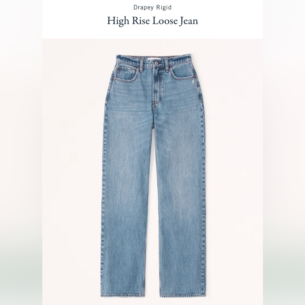 High rise loose jean medium wash